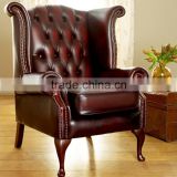 Antique style leather 1 seat sofa chair customize color armchair for hotel restaurant club