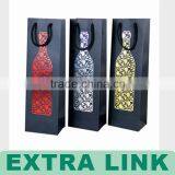Luxury Matt Black Printing Wine Paper Bag,kraft Wine Bottle Bag,wine Bag