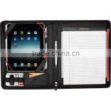 Zippered Black IPad/Tablet Padfolio Writing Pad