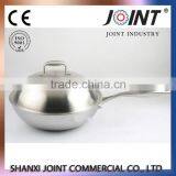 3 Layer Hot Sale Stainless Steel Wok Pan,Chinese Wok no Ear thumbnail-1