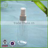 30ml 50ml 80ml 100ml PET PP spray bottle with mist spray with metal collar