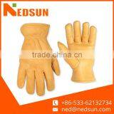 Yellow Soft Working Cow Leather Driver Gloves thumbnail-1