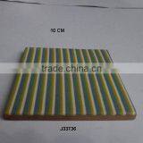 Square Resin Stripped Pattern Coaster Available in Other Patterns and Colours thumbnail-1