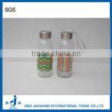 Cheap Clear Glass Water Traveling Bottle With Handle and Metal Lid thumbnail-1