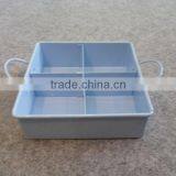 Antirust Enamel Interior Divider Rectangle Metal Serving Tray/Pet Food Tray/Children Meal Tray thumbnail-1