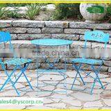 China Company Wholesale Cheap Outdoor Garden Patio Furniture Folding 3PC Table Chair Set Bistro Style Backyard Metal thumbnail-3