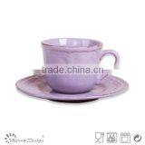Ceramic Embossed Cup and Saucer High Quality Embossed Cup and Saucer thumbnail-1