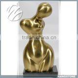 Modern Polished Nude Bronze Golden Sculpture thumbnail-1