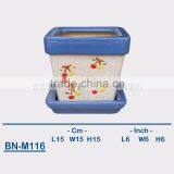 Vietnamese Ceramic Sandblasting Mini Flower Pot BN-M116 thumbnail-1