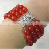 8mm Round Red Jade Bracelet thumbnail-1