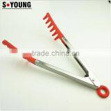 14069 Kitchen and Barbecue Grill Tongs Silicone Noodles PastaLocking Food Tong Salad Tongs thumbnail-3