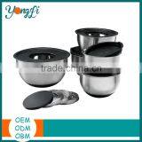 China Cookware Set Non-Slip Silicone Bottom Stainless Steel Mixing Bowl thumbnail-1