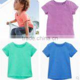 2017 Hot Sales Children Girls O-neck Short Sleeve T-shirt Pure Color thumbnail-1