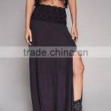 Two Piece Outfits Women Sexy Lace Top and Side Slit Long Skirt 2017 thumbnail-6