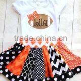 Girls Football Outfit Football Fall Skirt Set Orange and Black Outfit thumbnail-1
