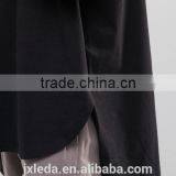 Men Fashion Plain Crew Neck Curved Front Hem Super Oversized Black Tee Shirts / T-shirt Custom thumbnail-3