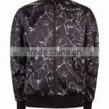 Fashion Design Custom Black Crackle Printing Bomber Jacket Oversized Dropped Shoulders Streetwear Mens Digital Print Jacket thumbnail-4