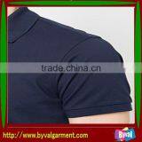 Hot Sale Clothing Plain Two Button Men's Dark Blue Polo Neck Short Sleeve Shirt thumbnail-2