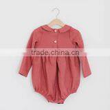 0-24M Baby Clothes Wholesale Toddler Plain Yellow Jumpsuit Baby Girls Cotton Long Sleeve Romper thumbnail-3