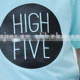 Fashion Custom High Five Word Printed Kids Round Neck Short Sleeve T Shirt OEM Service thumbnail-4