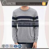 Crew Neck Preppy Style Contrast Striped Cotton Pullover Mens Latest Sweater Design thumbnail-1