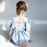 Vintage Floral Printing 100% Linen Girls Fancy Dresses 3-5 Year Old Girl Dress Kids Clothing Wholesale thumbnail-3