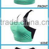 Wholesale Ladies Sports Bra Green And Black Yoga Padded Bra thumbnail-4