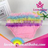 Hot Sale Adorable Solid Color Baby Lace Bloomers Wholesale Lace Ruffle Cotton Bloomers thumbnail-2