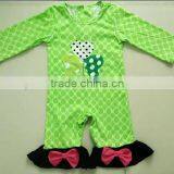 Hot Sale Baby Girls Boutique Jumpsuit Polka Dot Todder Romper Popular With Heart Sleeves Valentines Baby Romper 2016 thumbnail-3