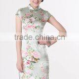 Womens Satin Printed Classic Dresses thumbnail-1
