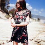 2017 New Trend Summer Dresses for Women Sexy Backless Perspective Printing Chiffon Beach Fashion Dresses thumbnail-2