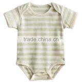 Wholesale 100% Organic Cotton Baby Romper Solid Strip Pattern Baby Newborn Bodysuit thumbnail-5