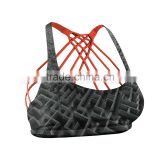 Black Maze Bra With Red Inner and Multiple Stripes thumbnail-1