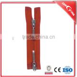 Fashion design double slider zipper two-way nylon plastic zipper open end A/L