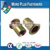 Made in Taiwan Threaded Insert Knurled Flat Head Open Head Rivet Nut thumbnail-3