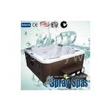 Acrylic square whirlpool massage outdoor hydrotherapy spa bath with 3 seats + 2 lounges