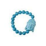 Fashion Shamballa Buddha Bracelets With Imitation Coral, Blue Buddhist Bracelet thumbnail-1