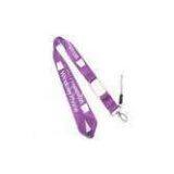 Purple Neck Strap, Phone Neon Color Lanyard, Silk Screen Printed Nylon Lanyards With Carabiner Hook thumbnail-1