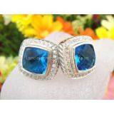 Серьги из 925 пробы серебра с голубым топазом thumbnail-1