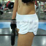 Girls's White Loose Elastic Band Running Workout Athletic Shorts thumbnail-3