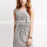 Sexy Young Girl's Simple Printed Polyester Dress/Backless Sexy Lady Night Dress With A Drop Back Hem thumbnail-1