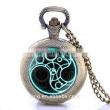 New Black Doctor Who Design Pocket Watch Necklace Vintage Pendant Quartz Unisex Pocket Watch Wholesale Fast Shipping thumbnail-3