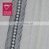 2017 Popular High Designs Black Beaded Pearl Lace Trim for Garment Decoration thumbnail-4
