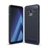For Samsung Galaxy A8 2018 Case - Shockproof Carbon Fiber Soft TPU Hybrid Cover thumbnail-3