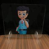 Wholesale High Quality Custom Transparent Acrylic Desk Shield Plexi Glass Foldable Sneeze Guard for School Student Desk thumbnail-2