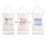 2019 New Design Wooden Beads Decorative Custom Printed Art Wall Tapestry With Tassels thumbnail-5