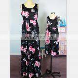 2019 Summer Mother and Child Dress The Parent-child Attire Floral Print Sleeveless Long Dress (this Link for WOMAN) thumbnail-2