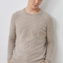 Cashmere Polo Neck Mens White Cashmere Sweater Mens Cashmere Sweaters thumbnail-3