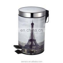 0.8 Gallon 1.3 Gallon 3.2 Gallon European Look Soft Closing Fingerprint-proof Foot Step Pedal Novelty Trash Can thumbnail-3