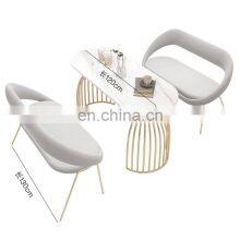 Rectangular Wide Restaurant Livingroom Modern Two Seats Office Sofa With Metal thumbnail-1